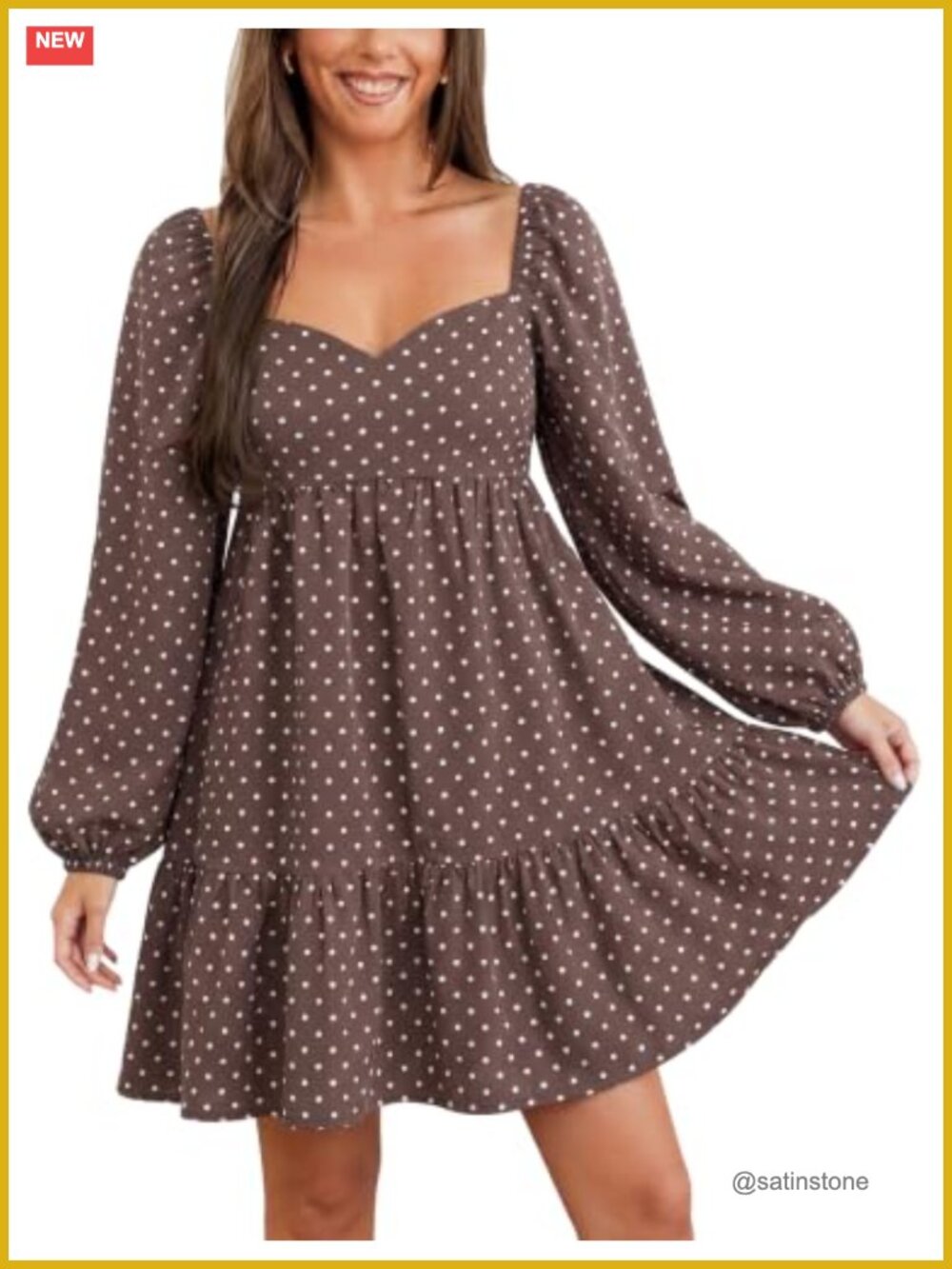 POTILI Denim Mini Dress Puff Short Sleeve Cotton Smocked A-Line Women's